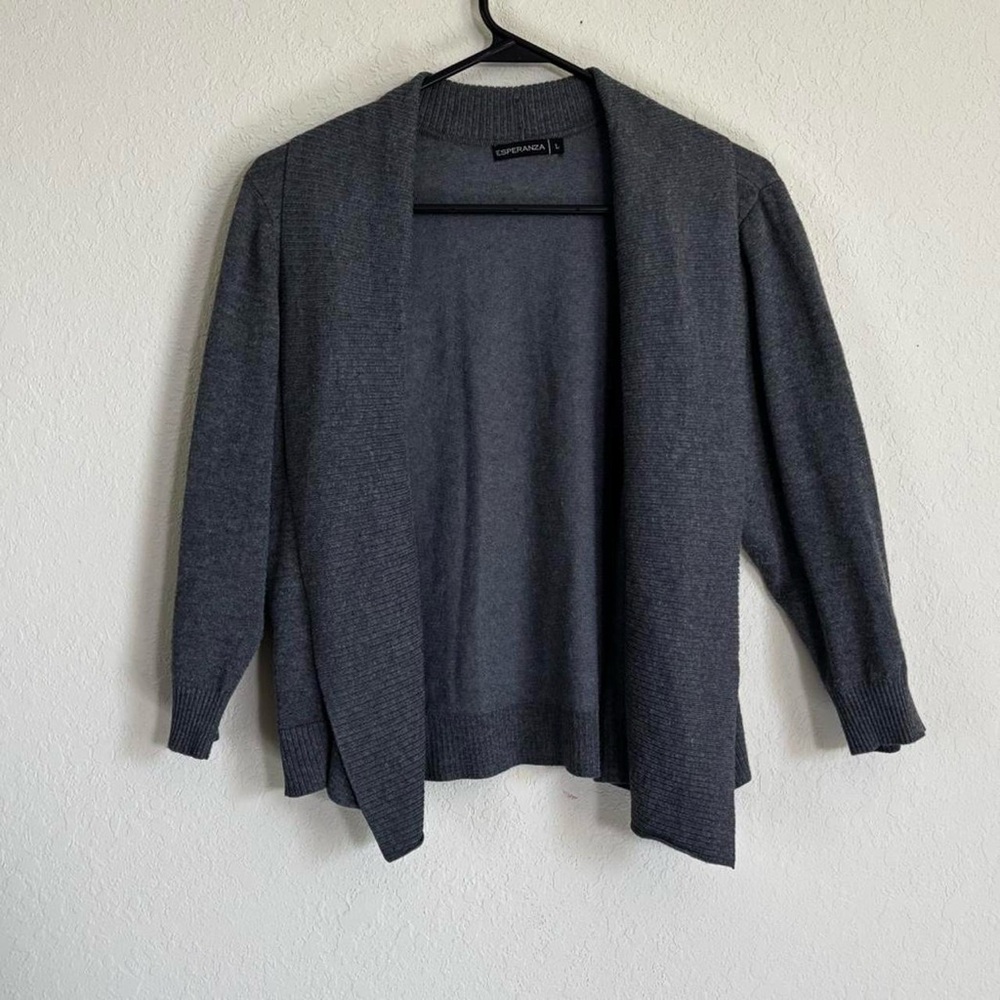 Women’s Gray Cardigan Sweater by Esperanza. Size L